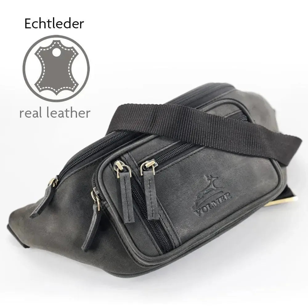 Fa.Volmer ® sac banane/sac ceinture/sac de hanche en cuir véritable pour femmes et hommes | disponible en noir et marron | Divers modèles