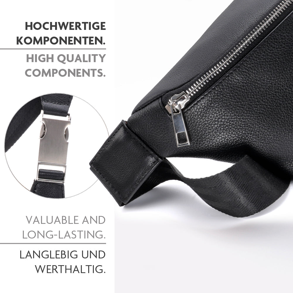 Leichte Crossbody Bag Schultertasche aus Echt-Leder – geräumige und robuste Sling Bag | Bag9910