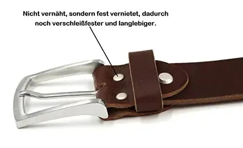 Klassischer Leder Gürtel - Braun - 38mm breit - leicht kürzbar | Br007-02