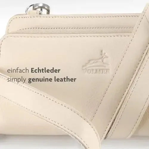 Cartera de mujer de piel auténtica con compartimento para móvil y protección RFID – correa de hombro desmontable | Modelo Verona
