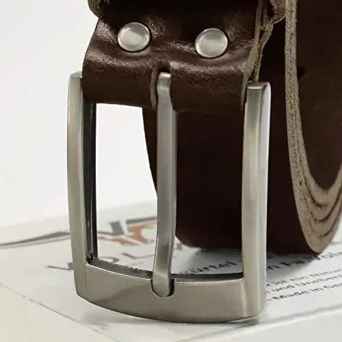 Cintura classica in pelle - Nero/Marrone - larghezza 35mm - facilmente accorciabile | Modello Austin