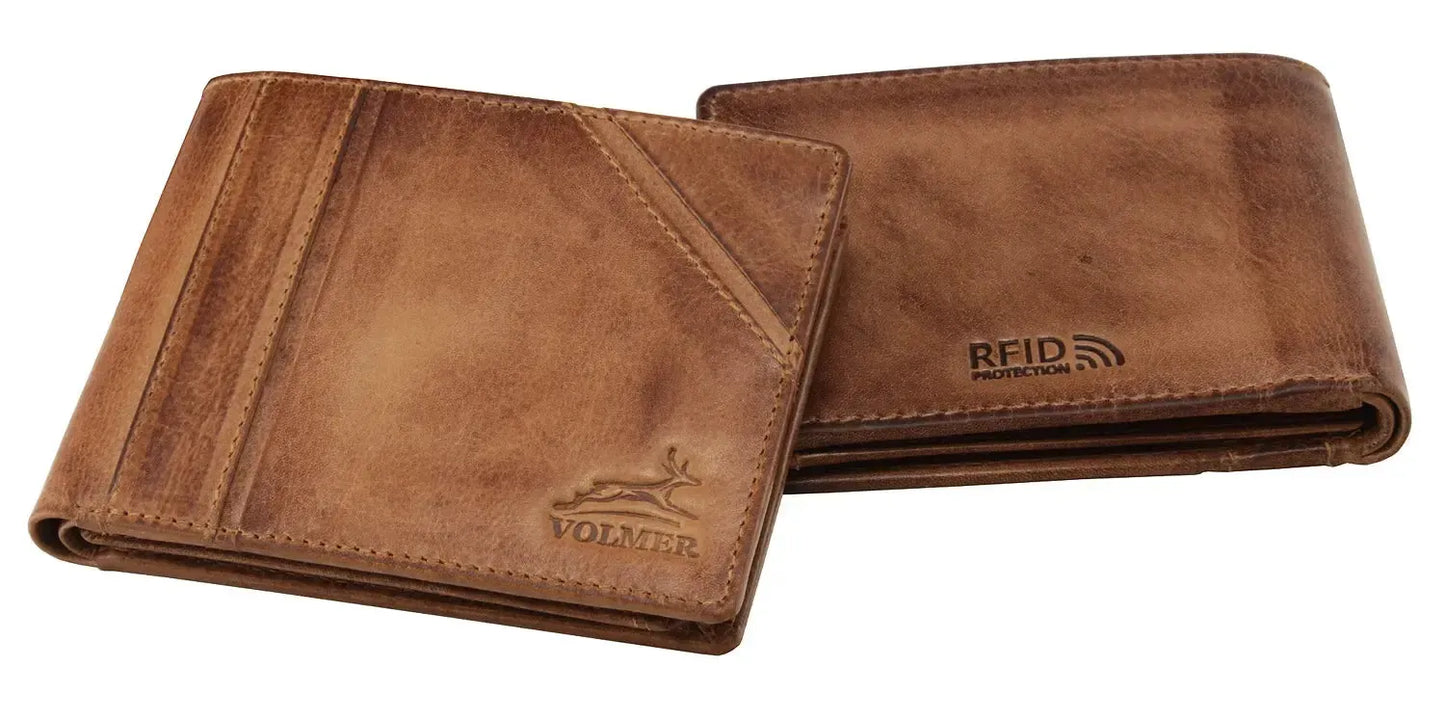Portafoglio in pelle da uomo con protezione RFID - design alla moda - 10 scomparti per carte di credito | VO37