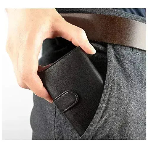 Estuche para tarjetas POP-UP de cuero – espacio para 11 tarjetas – compartimento para billetes – protección RFID | VO24