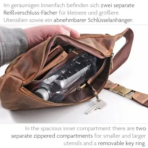 Borsa a tracolla leggera in vera pelle – borsa a tracolla spaziosa e robusta | Bag9910
