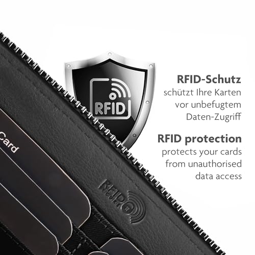 Dames portemonnee van echt leer met vak voor mobiel & RFID-bescherming – afneembare schouderriem | Model Verona