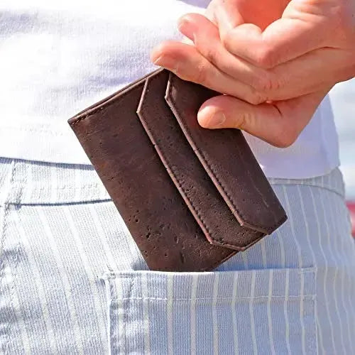 Veganen portemonnee van kurk met RFID-bescherming - licht en compact - 4 vakken voor creditcards | MW99