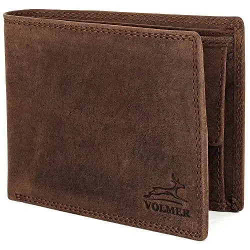 Cartera de cuero para hombre con protección RFID - costura doble extra resistente - 6 compartimentos para tarjetas de crédito | EasyComfort