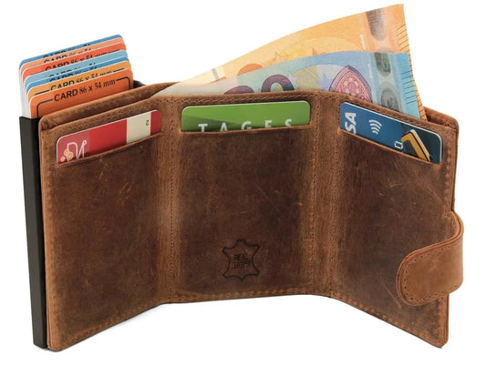 POP-UP Kartenetui aus Leder – Platz für 11 Karten – Scheinfach – RFID-Schutz | VO24