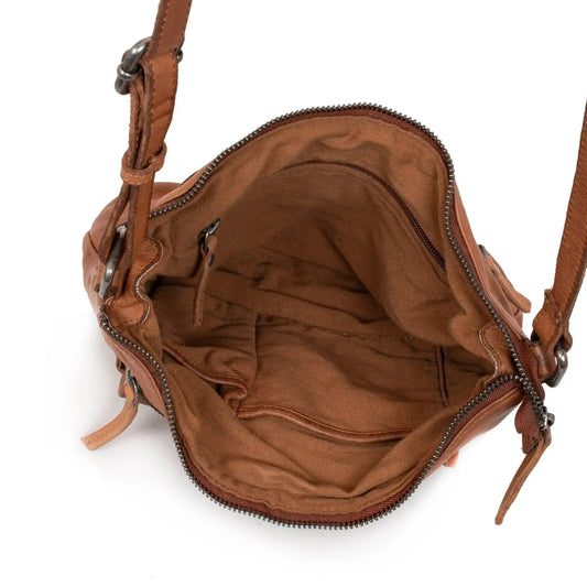 Umhängetasche Leder für Frauen – Crossbody-Bag – Vintage Used-Look | Modell Ravenna