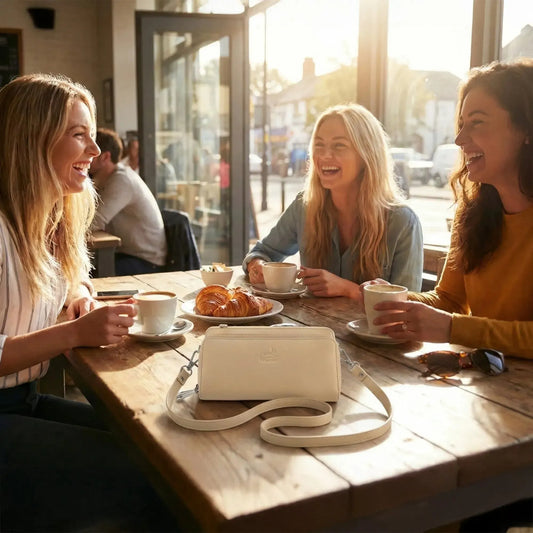 Damen Geldbörse aus Echtleder mit Handyfach & RFID-Schutz – abnehmbarer Schulterriemen | Modell Verona