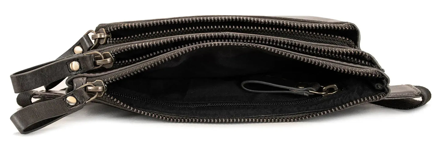 Bauchtasche Leder für Damen und Herren - 3 große Fächer | Denver