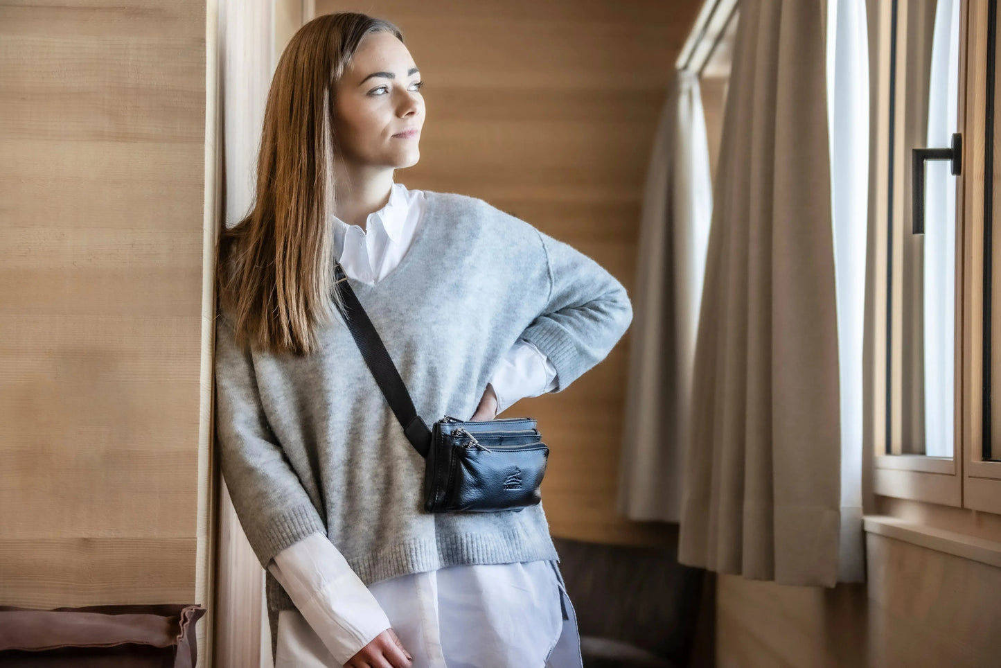 Bauchtasche Leder für Damen und Herren - 3 große Fächer | Portland