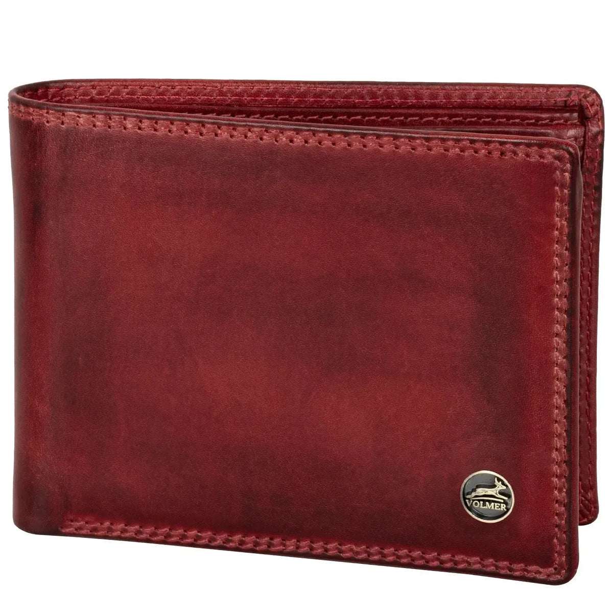 Portefeuille en cuir pour homme RFID – 11 emplacements pour cartes de crédit – couture double – logo métal | VO19B