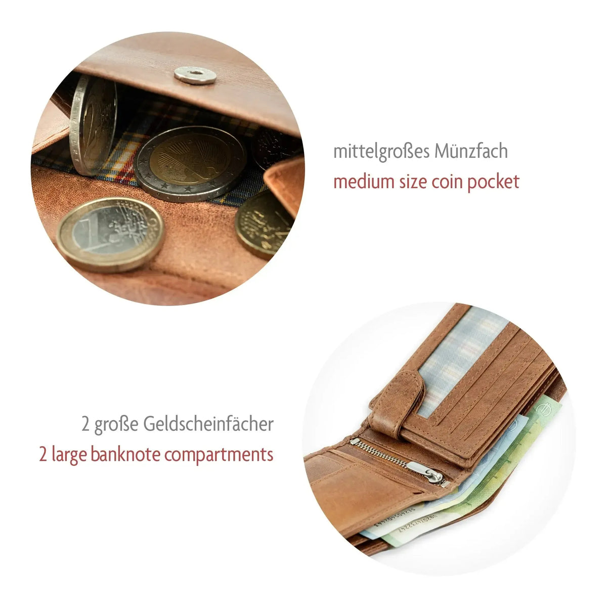 Leder Geldbörse Herren mit RFID-Schutz – extra-stabile Doppelnaht – 13 Fächer für Kreditkarten | VO11-RFID