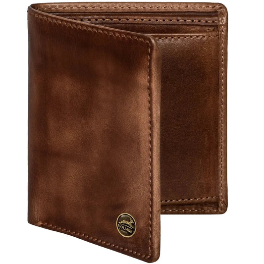 Leder Geldbörse mit RFID-Schutz - kompakt - 9 Fächer für Kreditkarten | VO47