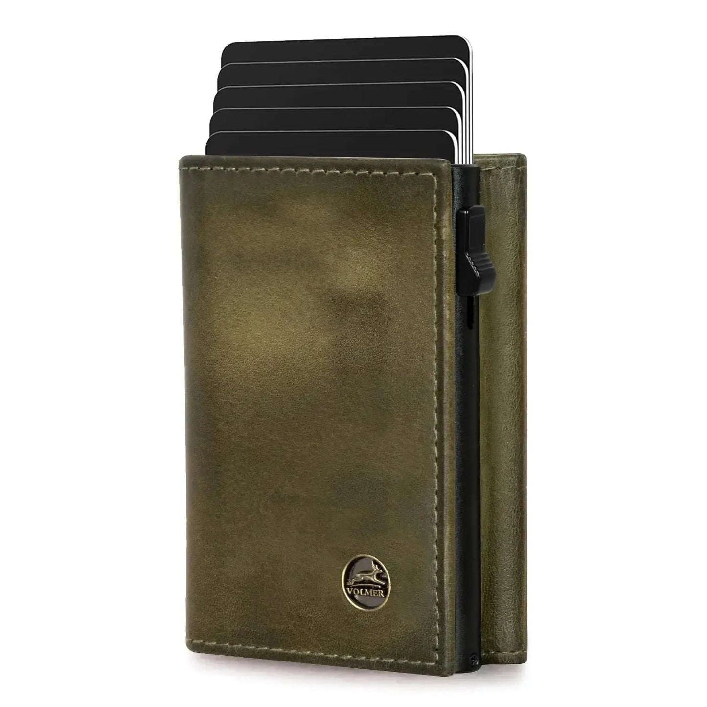 POP-UP card holder with coin pocket made of leather – space for 11 cards – bill compartment – RFID protection | VO44