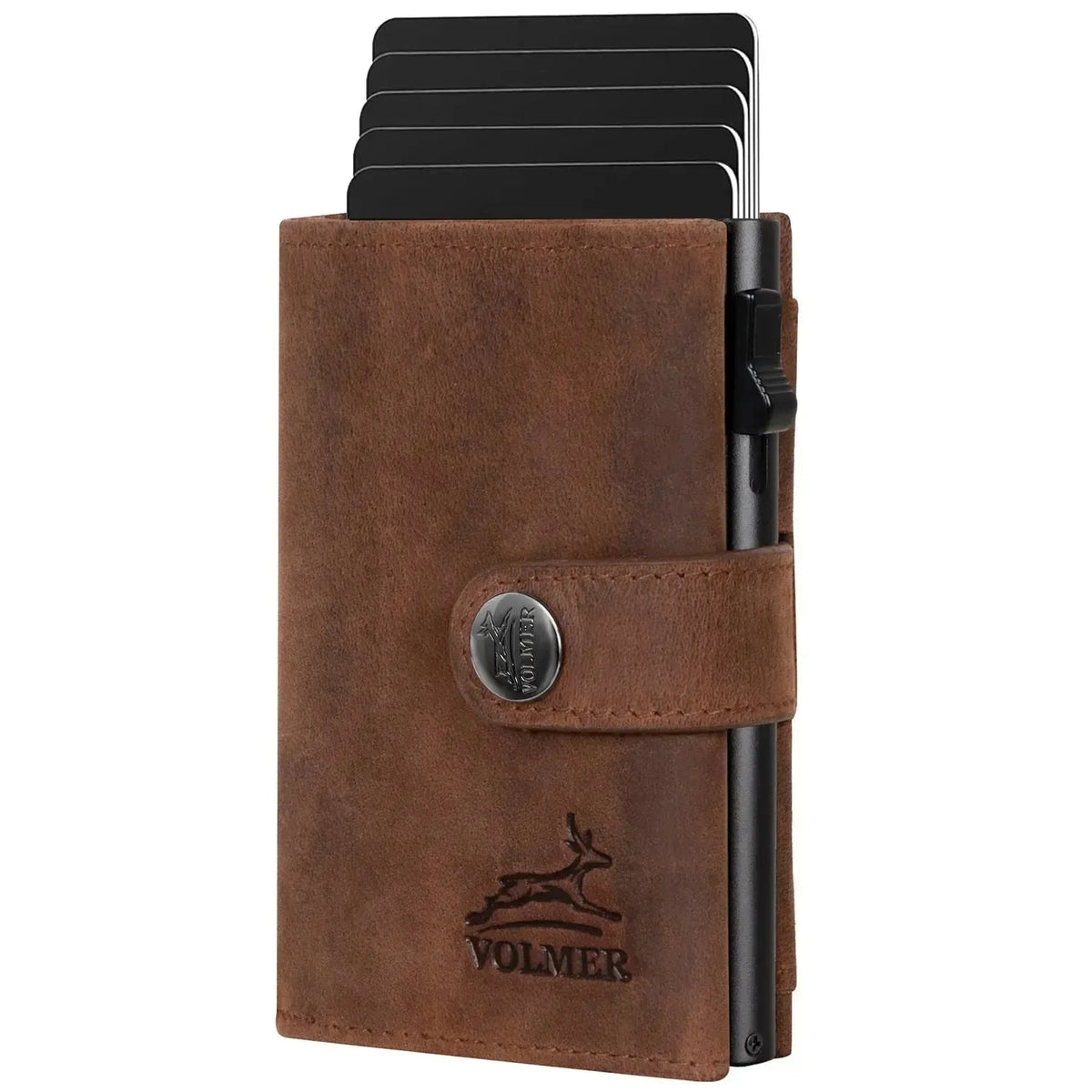 Cartera POP-UP de cuero con monedero – espacio para 12 tarjetas – compartimento para billetes – protección RFID | VO45