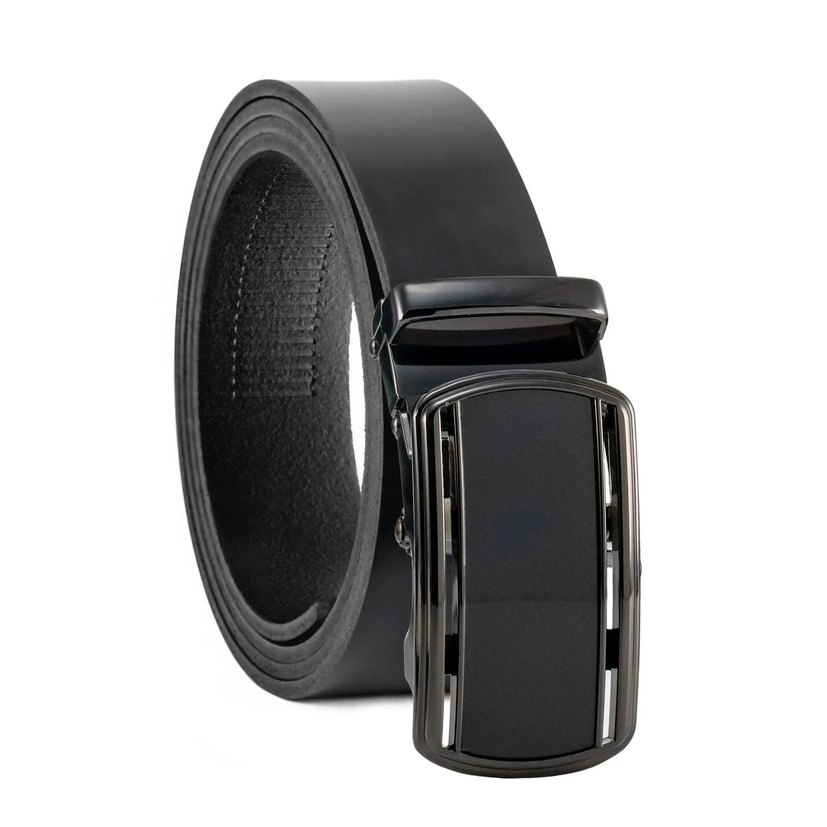 Cinturón de cuero con carraca para hombre y mujer – cierre automático 35 mm – recortable a 125 cm – 40 diseños | ATG