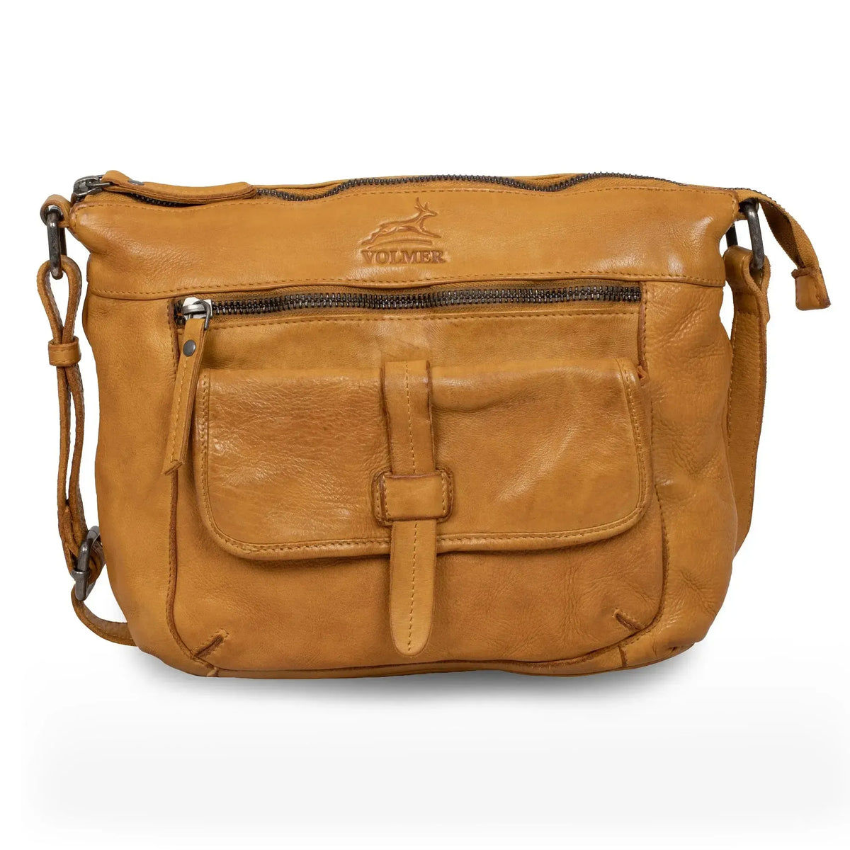 Kožená dámská crossbody kabelka – taška přes rameno – vintage vzhled | model Ravenna