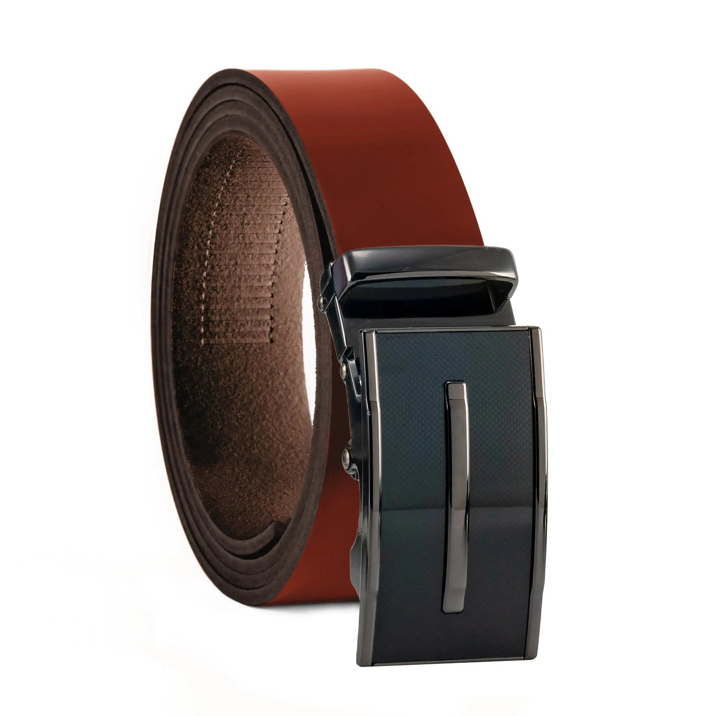 Cintura a cricchetto in pelle con fibbia automatica – Larghezza 35mm – Circonferenza vita 125cm, regolabile | ATG
