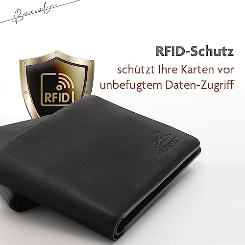 Hoogwaardige leren portemonnee ‒ zonder voering, alleen leer ‒ naadloos met afgeronde hoeken ‒ groot muntvak ‒ RFID-bescherming | ONE