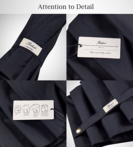 Automatik Taschen-Regenschirm mit Holzgriff – sturmfest & windsicher – Herren & Damen – Designed in Britain