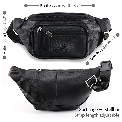 Bauchtasche Leder für Damen und Herren im Vintage-Look - 1 großes Fach | BagMi