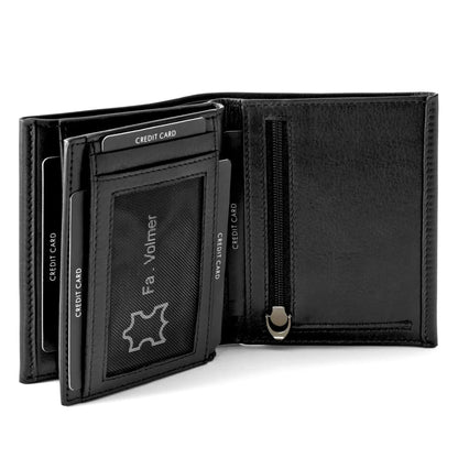 Portafoglio elegante in pelle da uomo con protezione RFID - 12 scomparti per carte di credito - formato verticale | Glendale