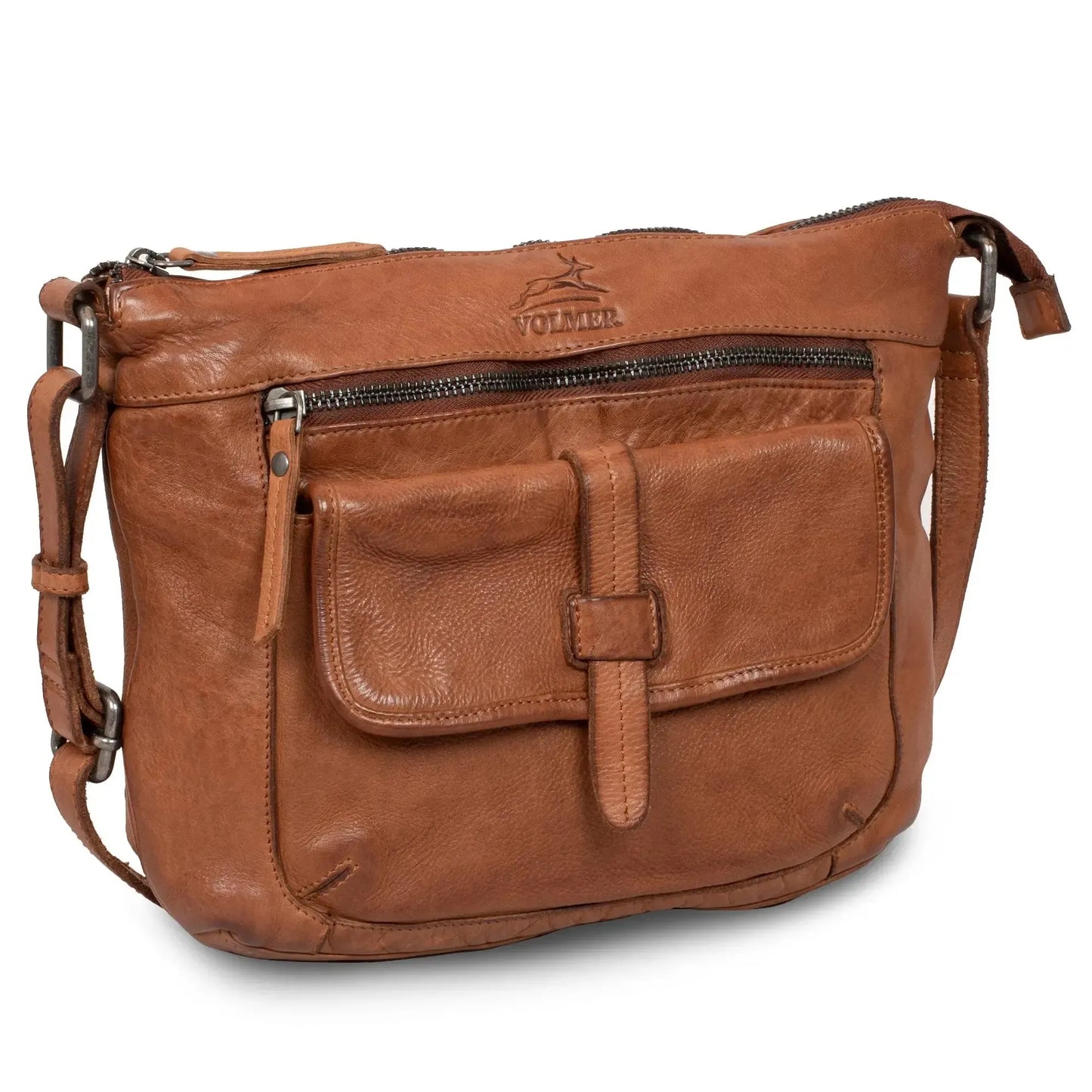 Umhängetasche Leder für Frauen – Crossbody-Bag – Vintage Used-Look | Modell Ravenna