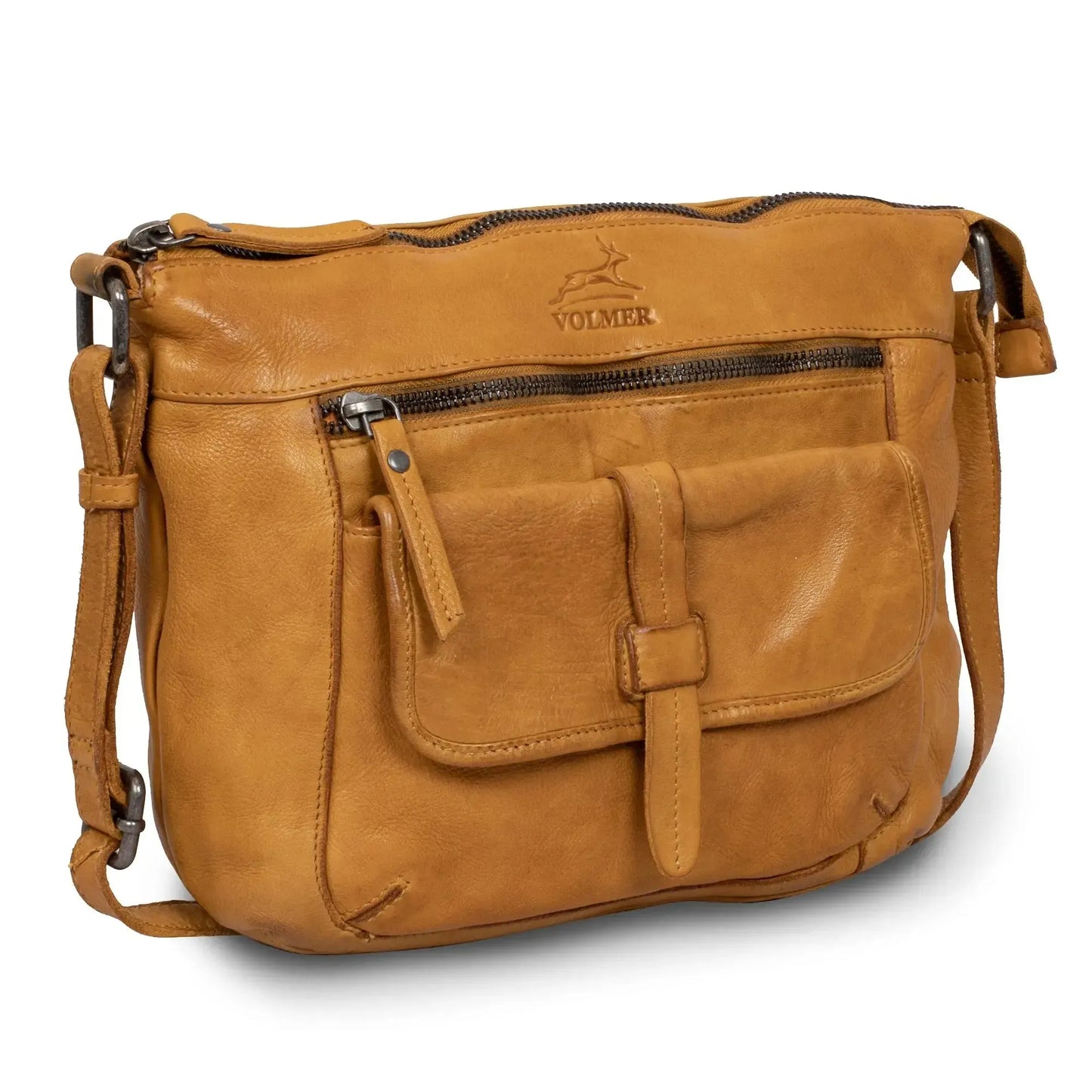 Umhängetasche Leder für Frauen – Crossbody-Bag – Vintage Used-Look | Modell Ravenna