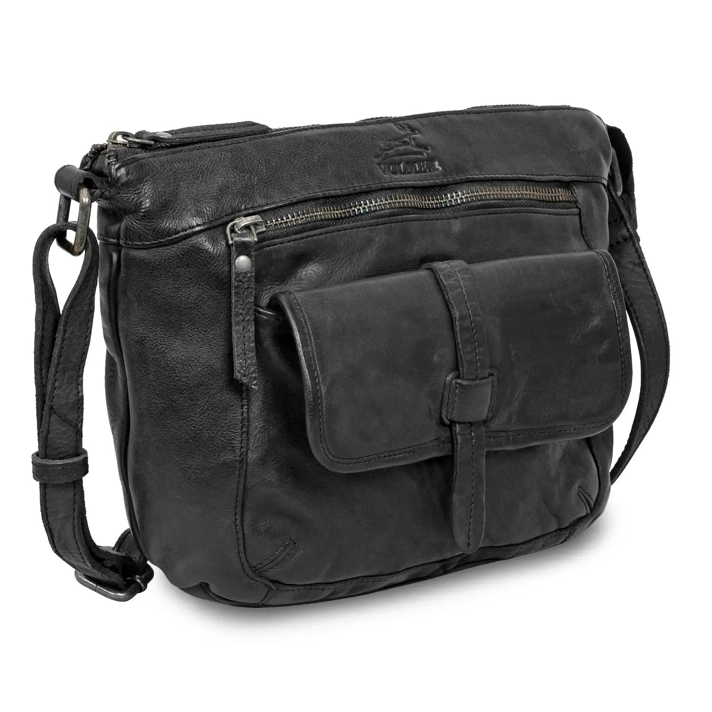 Umhängetasche Leder für Frauen – Crossbody-Bag – Vintage Used-Look | Modell Ravenna