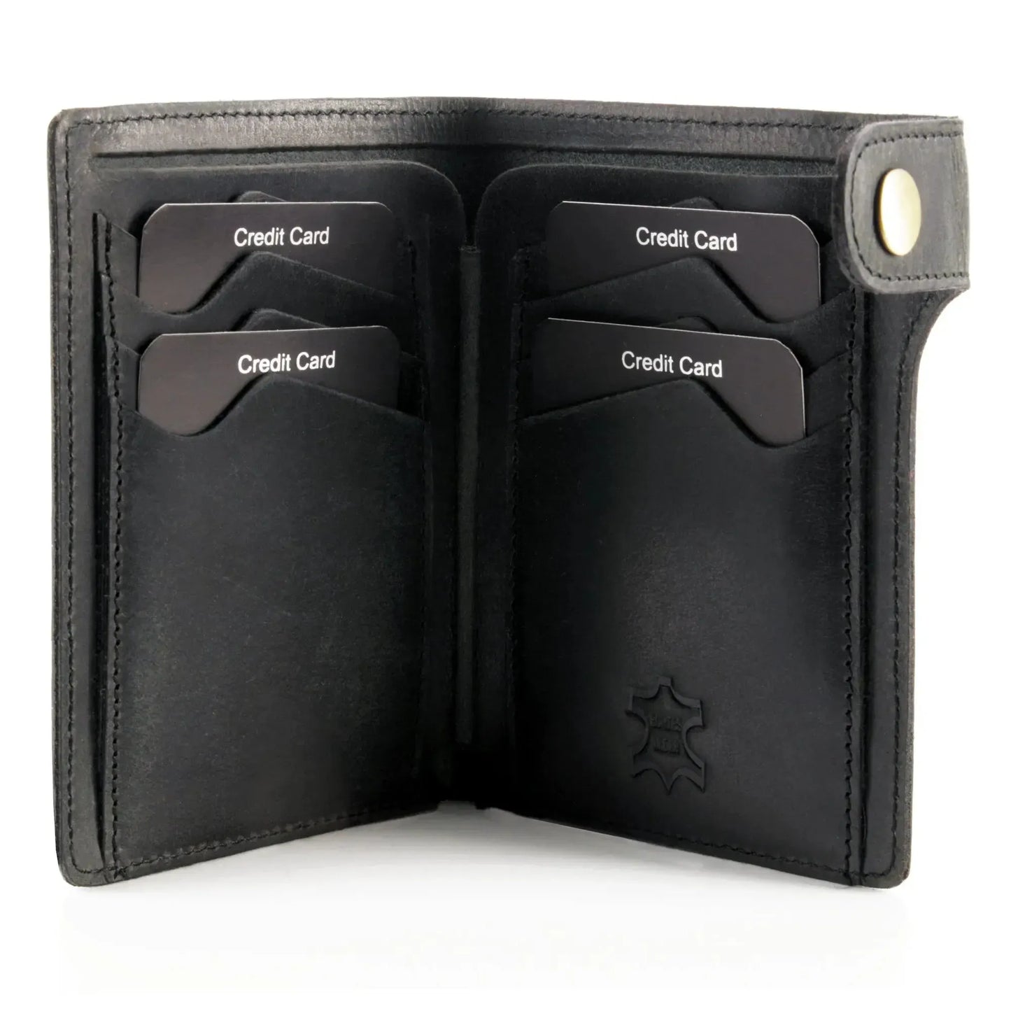 Leder Kartenetui mit großem Scheinfach – 8 Fächer für Kreditkarten – Plastikfrei – Geschenkkarton | Denton