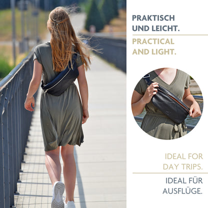 Leichte Crossbody Bag Schultertasche aus Echt-Leder  – geräumige und robuste Sling Bag | Bag9910