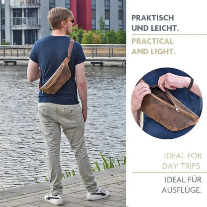 Leichte Crossbody Bag Schultertasche aus Echt-Leder – geräumige und robuste Sling Bag | Bag9910