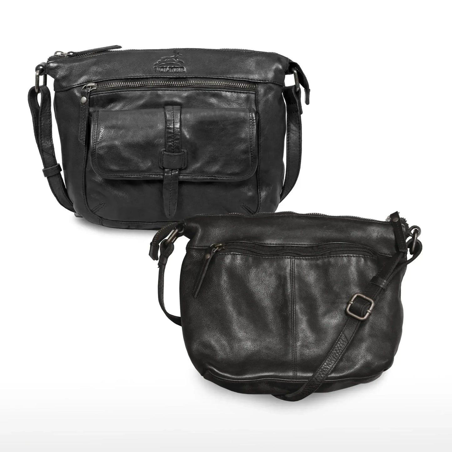 Umhängetasche Leder für Frauen – Crossbody-Bag – Vintage Used-Look | Modell Ravenna