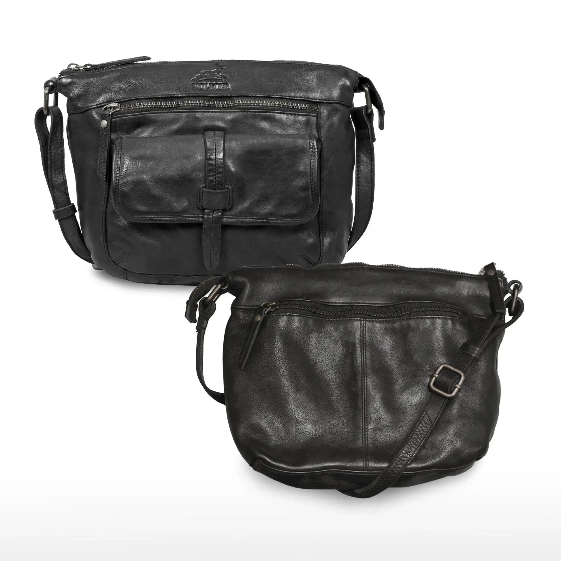 Umhängetasche Leder für Frauen – Crossbody-Bag – Vintage Used-Look | Modell Ravenna