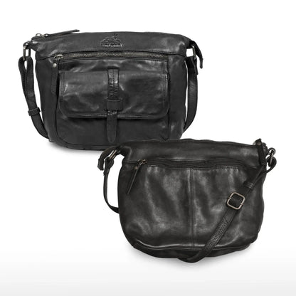 Umhängetasche Leder für Frauen – Crossbody-Bag – Vintage Used-Look | Modell Ravenna