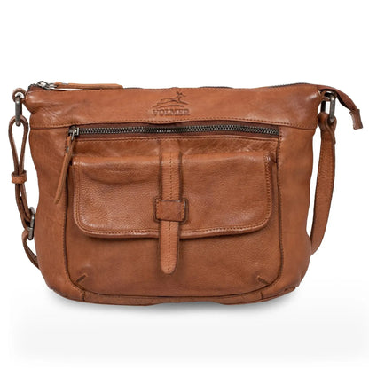 Umhängetasche Leder für Frauen – Crossbody-Bag – Vintage Used-Look | Modell Ravenna