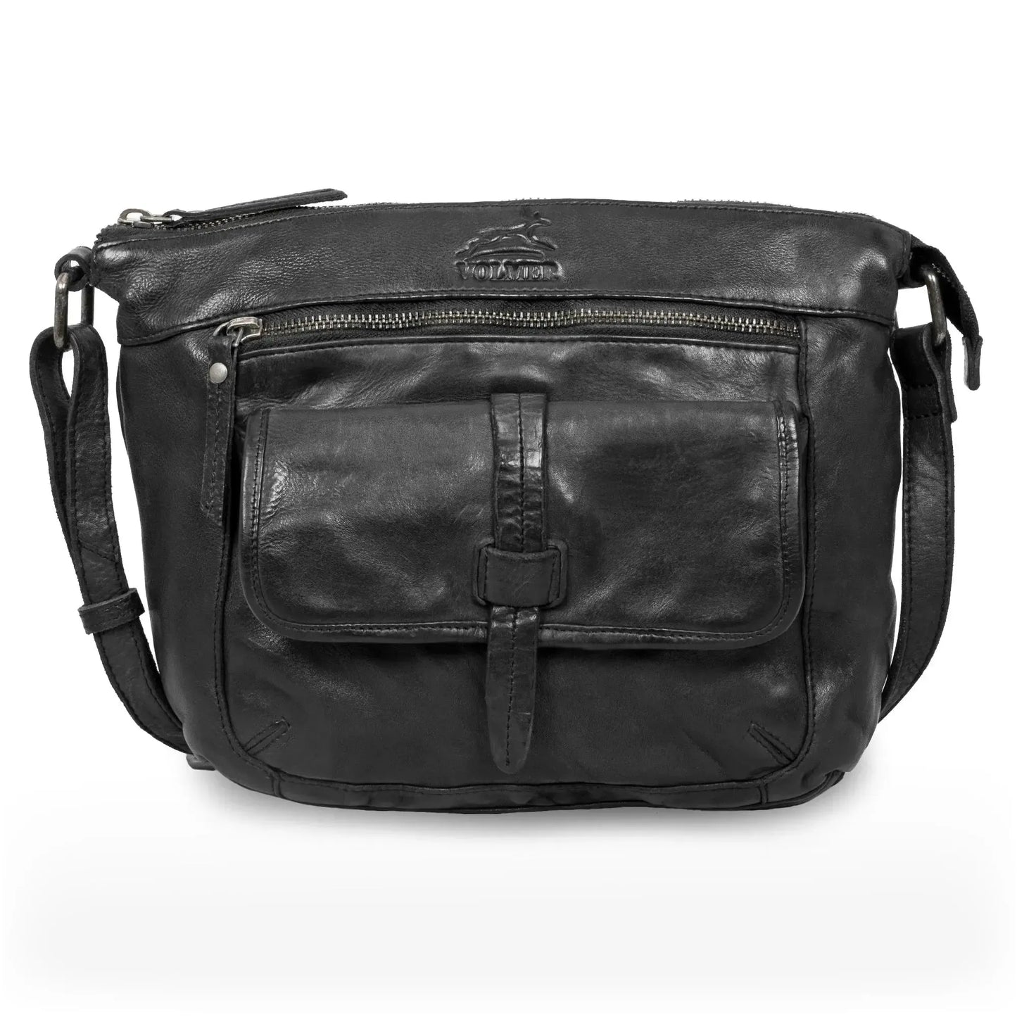 Umhängetasche Leder für Frauen – Crossbody-Bag – Vintage Used-Look | Modell Ravenna