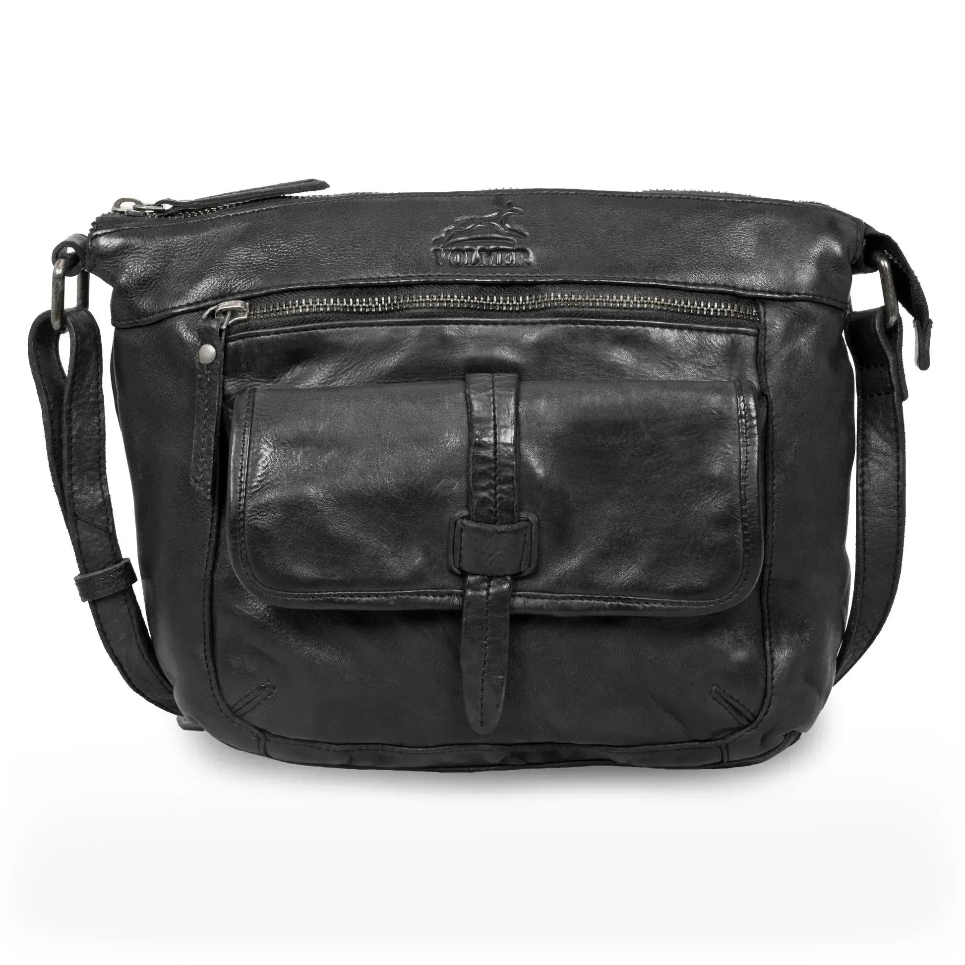 Umhängetasche Leder für Frauen – Crossbody-Bag – Vintage Used-Look | Modell Ravenna