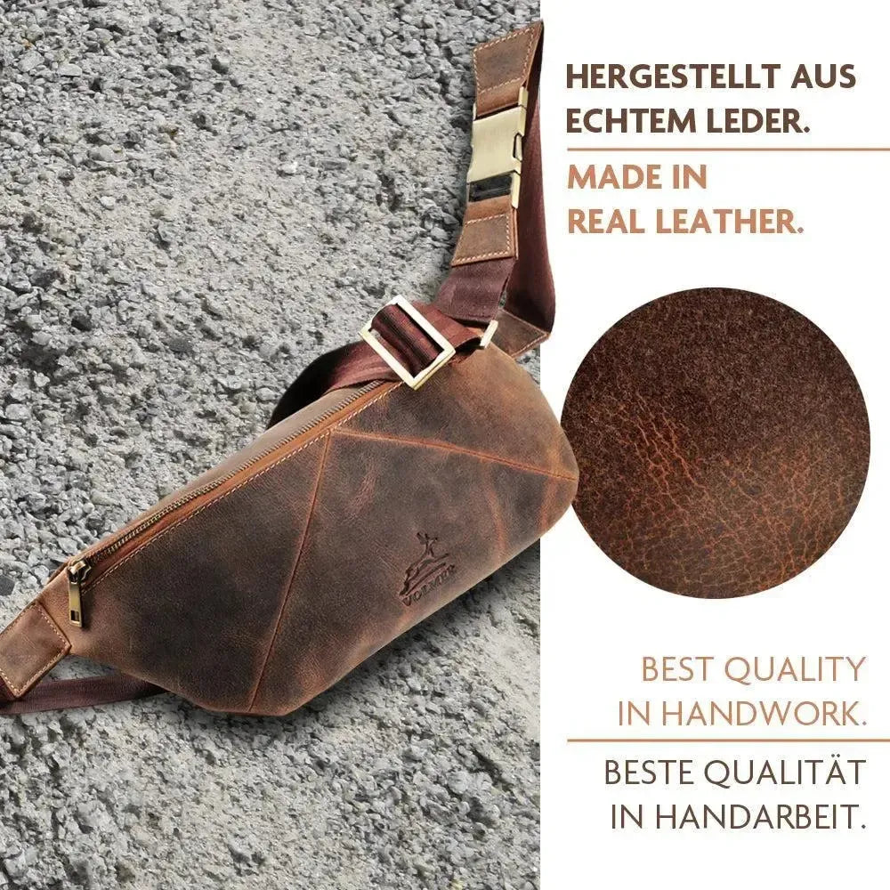 Leichte Crossbody Bag Schultertasche aus Echt-Leder – geräumige und robuste Sling Bag | Bag9910