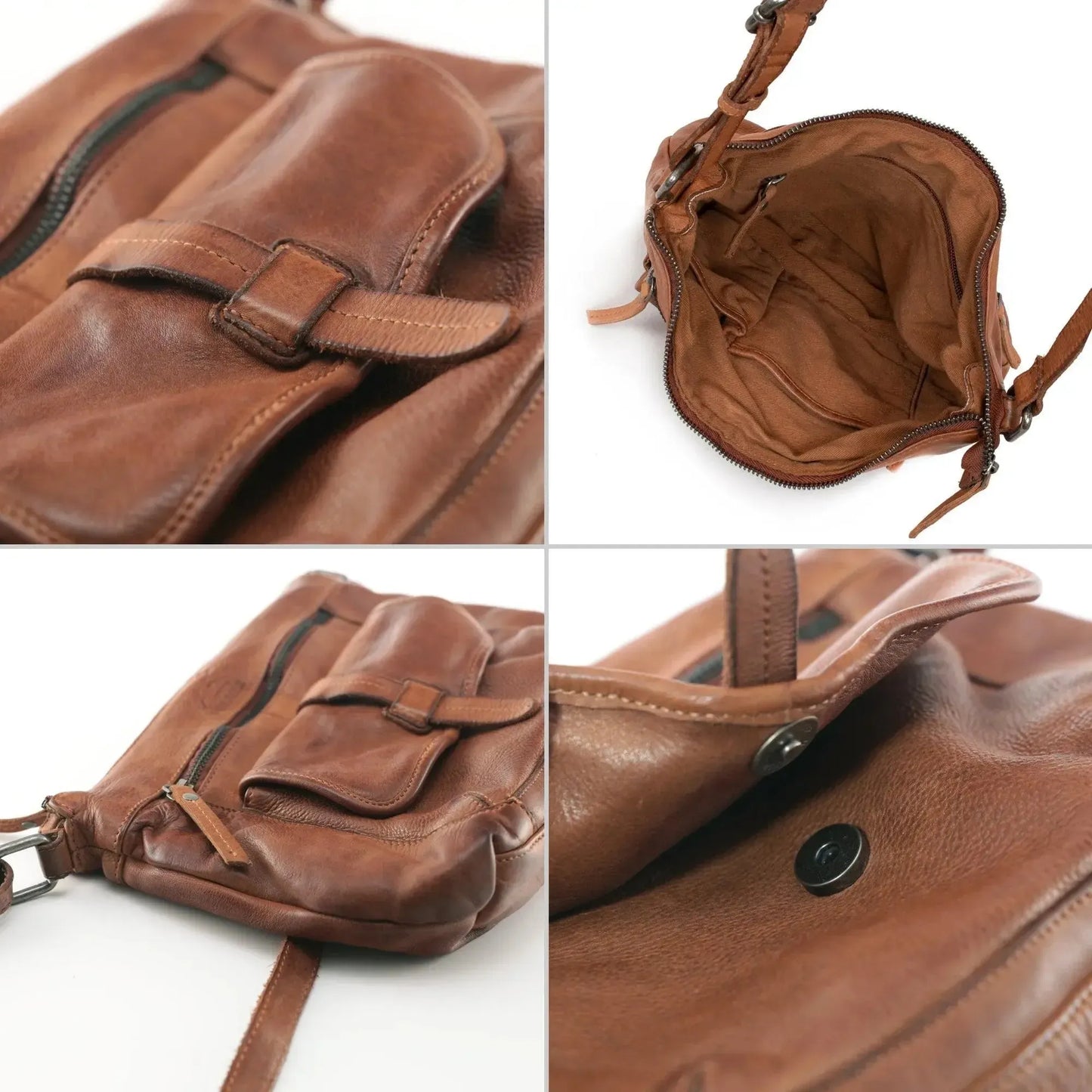 Umhängetasche Leder für Frauen – Crossbody-Bag – Vintage Used-Look | Modell Ravenna