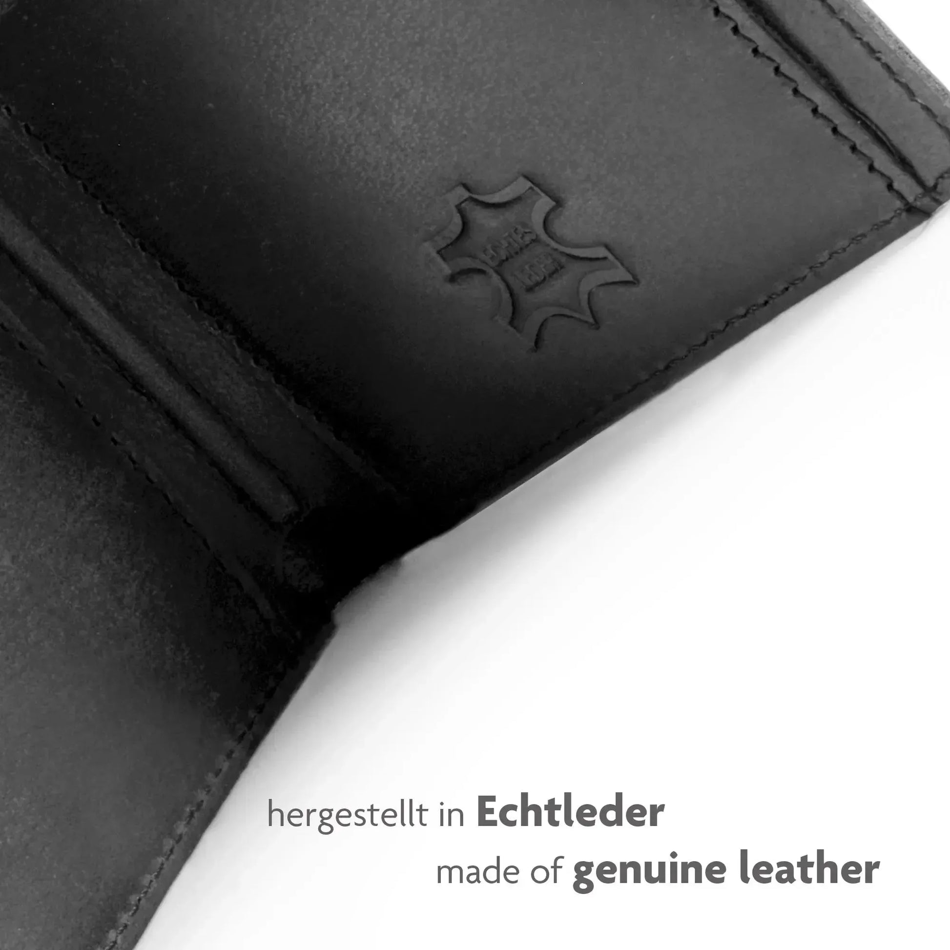 Leder Kartenetui mit großem Scheinfach – 8 Fächer für Kreditkarten – Plastikfrei – Geschenkkarton | Denton