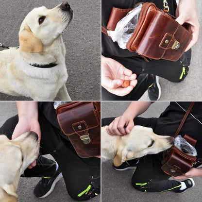 Leckerli Tasche zum Umhängen aus Echt-Leder - mit Gürtelschlaufe - abnehmbarer Schulterriemen | UrbanWalker