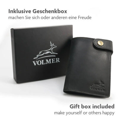 Leder Kartenetui mit großem Scheinfach – 8 Fächer für Kreditkarten – Plastikfrei – Geschenkkarton | Denton