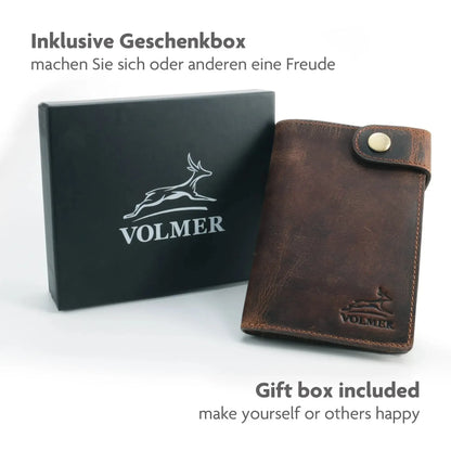 Leder Kartenetui mit großem Scheinfach – 8 Fächer für Kreditkarten – Plastikfrei – Geschenkkarton | Denton