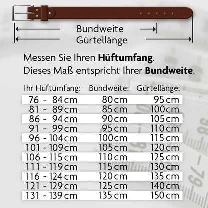 Klassischer Leder Gürtel - antiquebraun - 38mm breit - leicht kürzbar | GBr00020