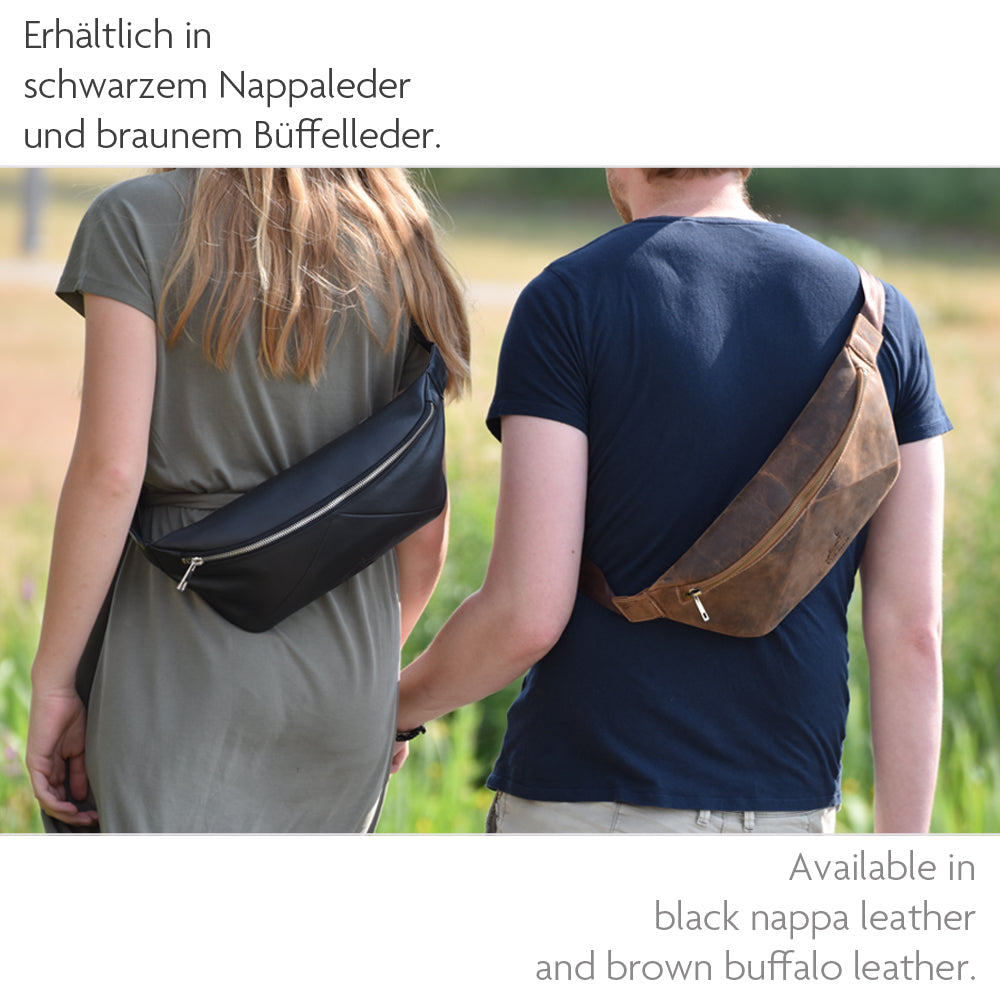 Leichte Crossbody Bag Schultertasche aus Echt-Leder  – geräumige und robuste Sling Bag | Bag9910
