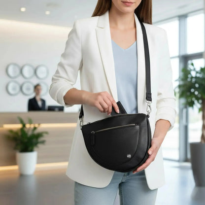 Umhängetasche Leder – Clutch und Crossbody-Bag – mit abnehmbarem, verstellbarem Riemen | Modell Vicenza