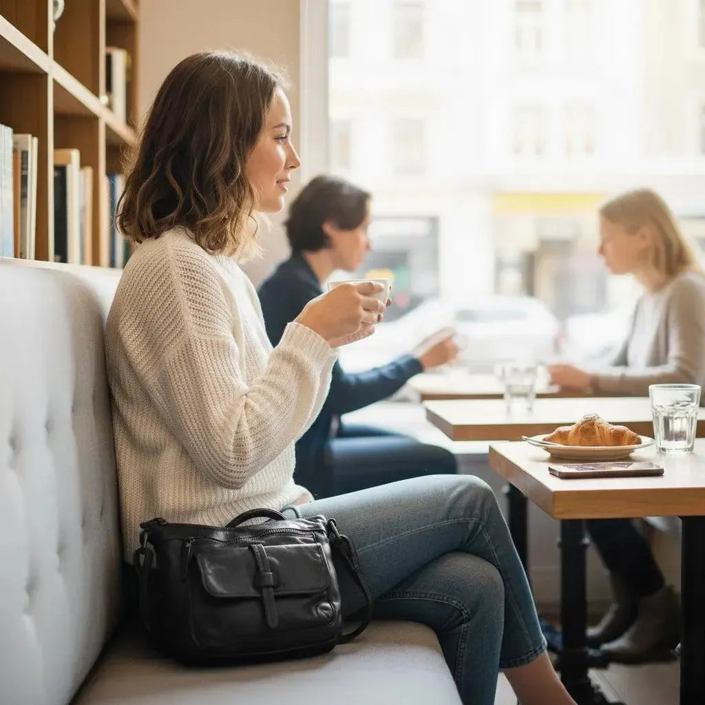 Umhängetasche Leder für Frauen – Crossbody-Bag – Vintage Used-Look | Modell Ravenna